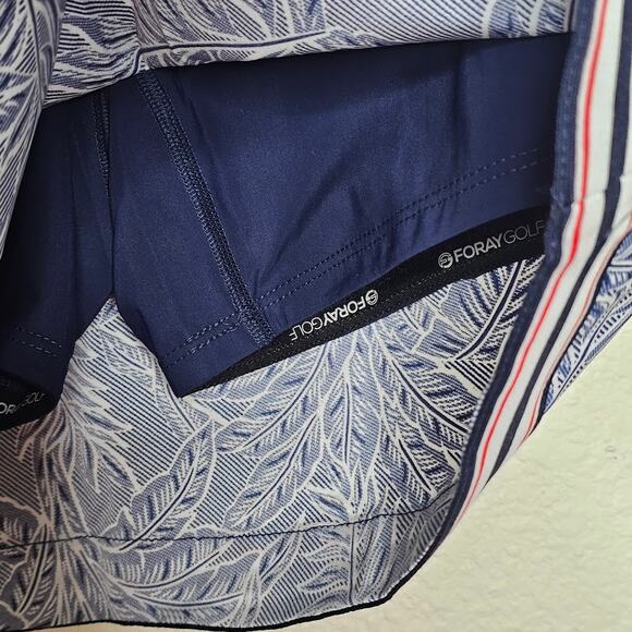 NWT foraygolf front pocket skirt navy white palm print skort tennis size small - Picture 5 of 8